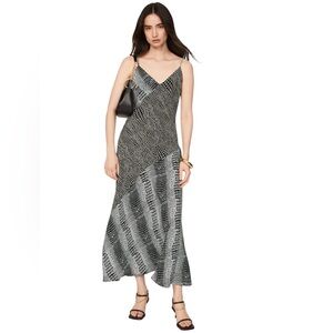 Saunders- Alligator Slip Dress Elegant Black and White Patterned Dress Size 10